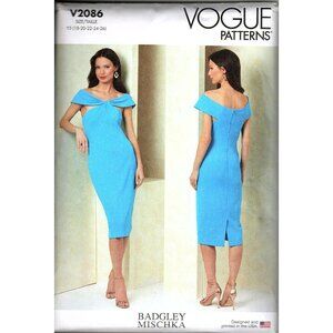 Vogue Patterns V2086 Misses 18 to 26 Badgley Mischka Dress Uncut Sewing Pattern